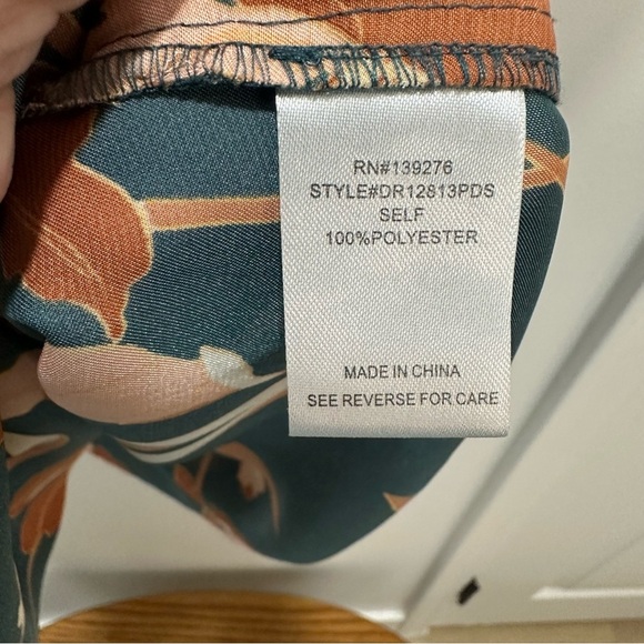 DR2 Women's L Green and Brown Floral Blouse - Picture 5 of 5